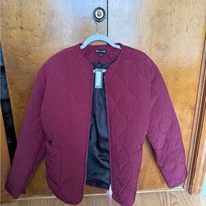 PrettyLittleThing Deep Red Quilted Jacket